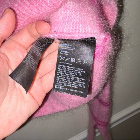 H&M Mohair-blend jumper Wool/Alpaca blend Pink Striped - Picture 7 of 7